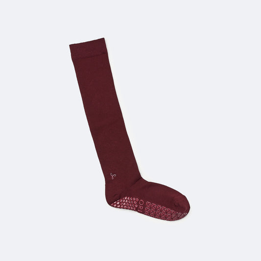 防滑及膝襪 酒紅色 (Knee Socks Burgundy)