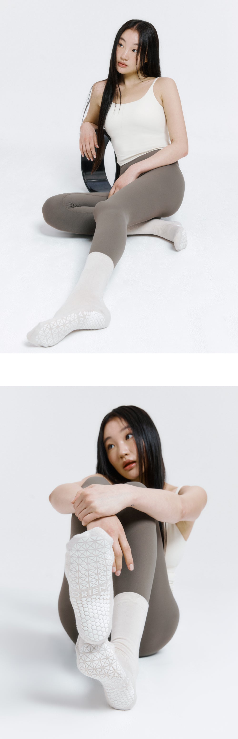 防滑輕薄中筒襪 ProGrip™ 米色 (Middle Socks ProGrip Beige)