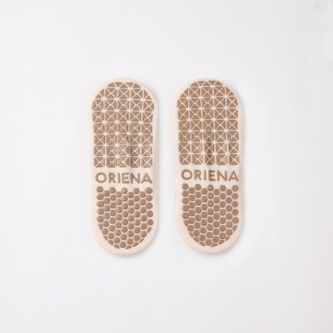 防滑交叉帶襪 ProGrip 米色 Cross Band Socks ProGrip Skin ORIENA