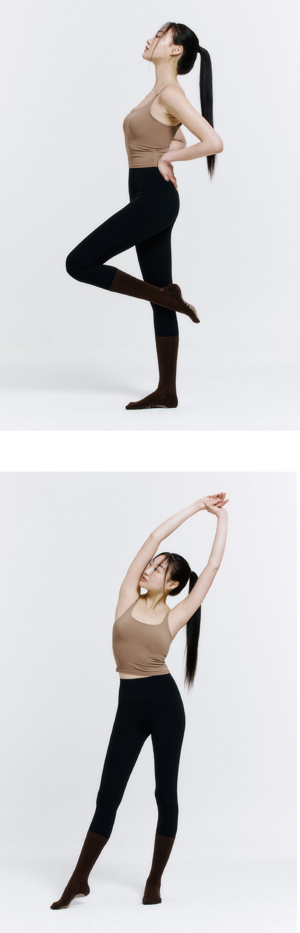 防滑輕薄中筒襪 ProGrip™ 棕色 (Middle Socks ProGrip Brown)