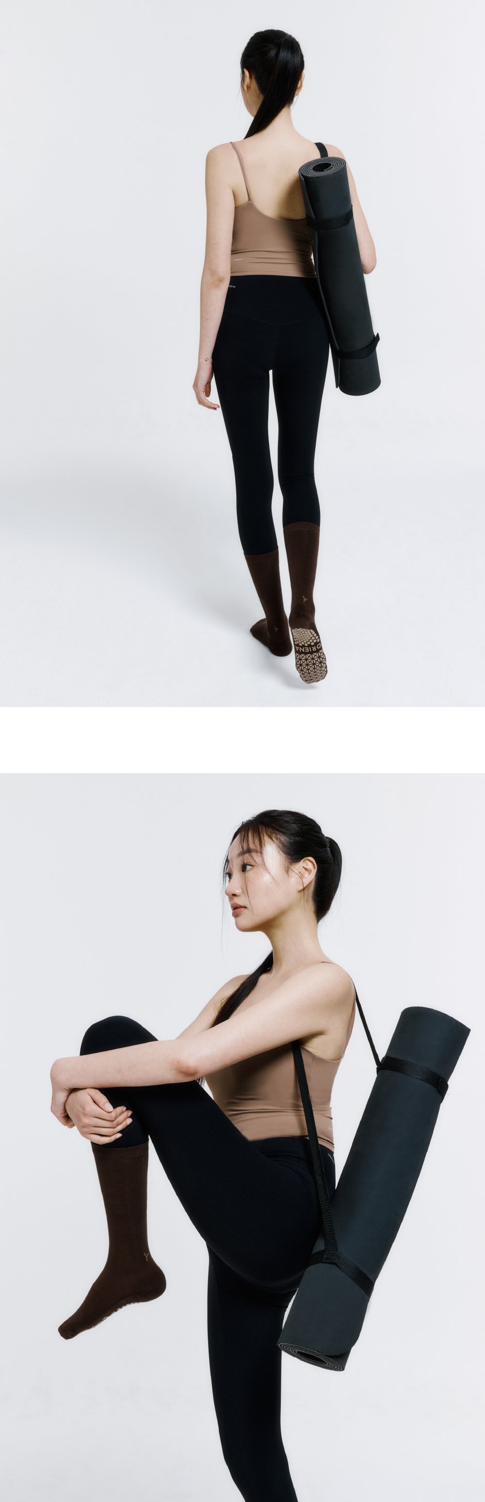 防滑輕薄中筒襪 ProGrip™ 棕色 (Middle Socks ProGrip Brown)