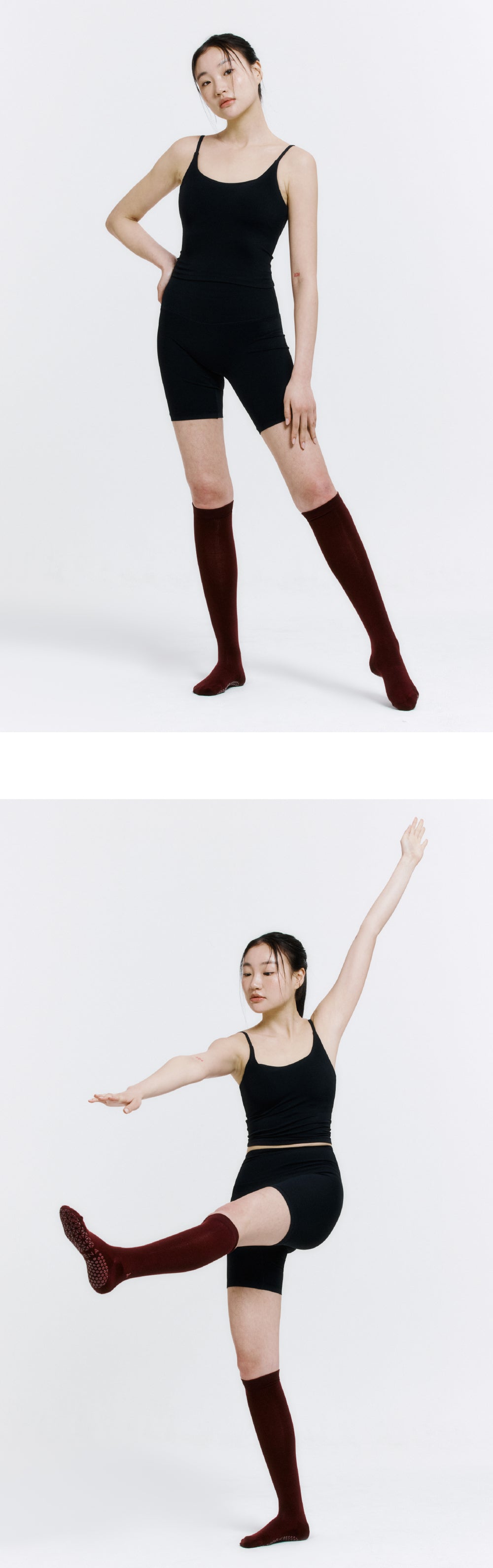 防滑及膝襪 酒紅色 (Knee Socks Burgundy)