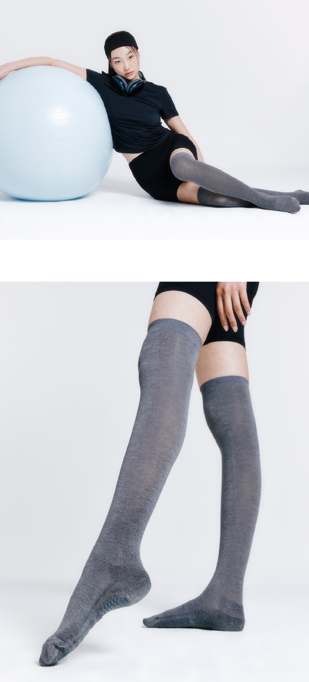 防滑及膝襪 ProGrip™ 灰色 (Knee Socks ProGrip Gray)
