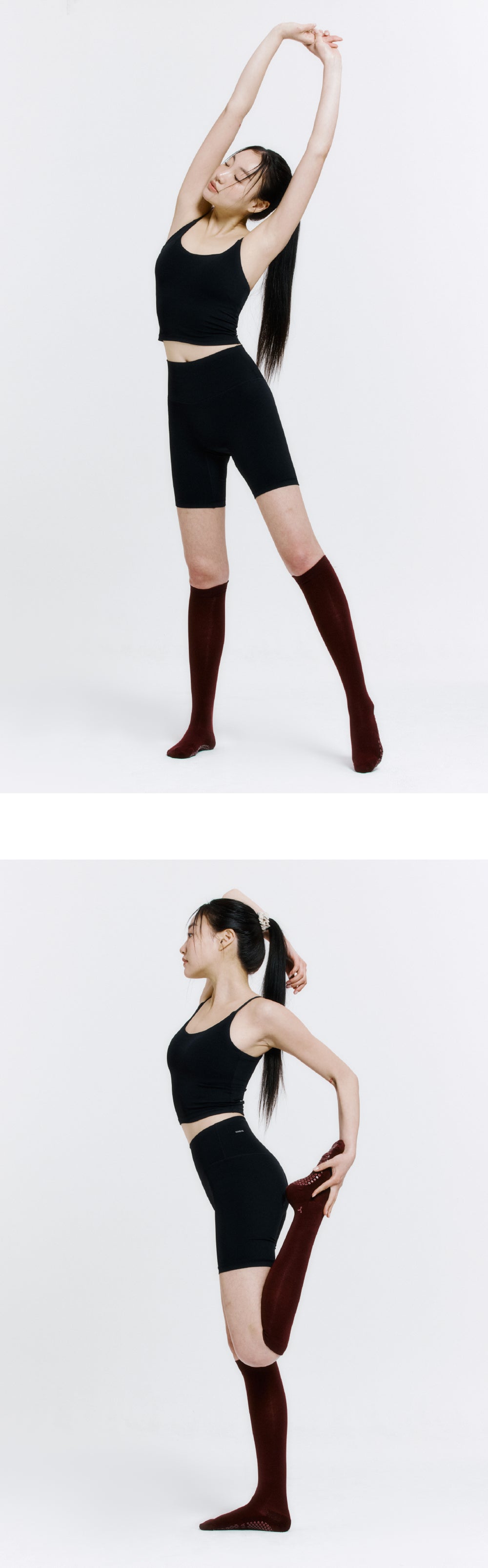 防滑及膝襪 酒紅色 (Knee Socks Burgundy)