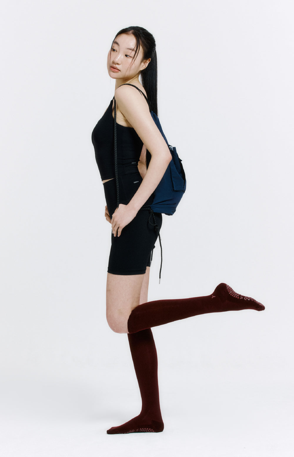 防滑及膝襪 酒紅色 (Knee Socks Burgundy)