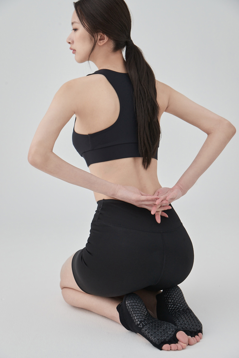 防滑露趾襪 ProGrip™ 黑色 (Half Toe Socks ProGrip Black)